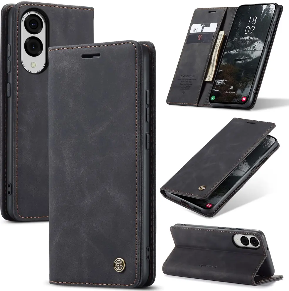 CaseMe 013 Samsung Galaxy S25 Edge Hoesje Book Case met Standaard Zwart afbeelding 2