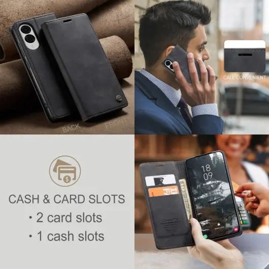 CaseMe 013 Samsung Galaxy S25 Edge Hoesje Book Case met Standaard Zwart afbeelding 4