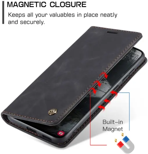 CaseMe 013 Samsung Galaxy S25 Edge Hoesje Book Case met Standaard Zwart afbeelding 10