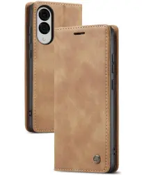 CaseMe 013 Samsung Galaxy S25 Edge Hoesje Book Case met Standaard Bruin afbeelding