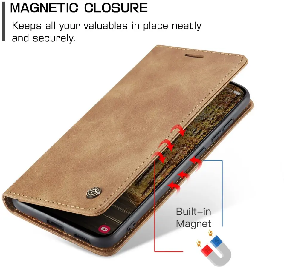 CaseMe 013 Samsung Galaxy S25 Edge Hoesje Book Case met Standaard Bruin afbeelding 10
