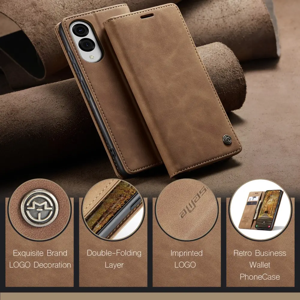 CaseMe 013 Samsung Galaxy S25 Edge Hoesje Book Case met Standaard Bruin afbeelding 11