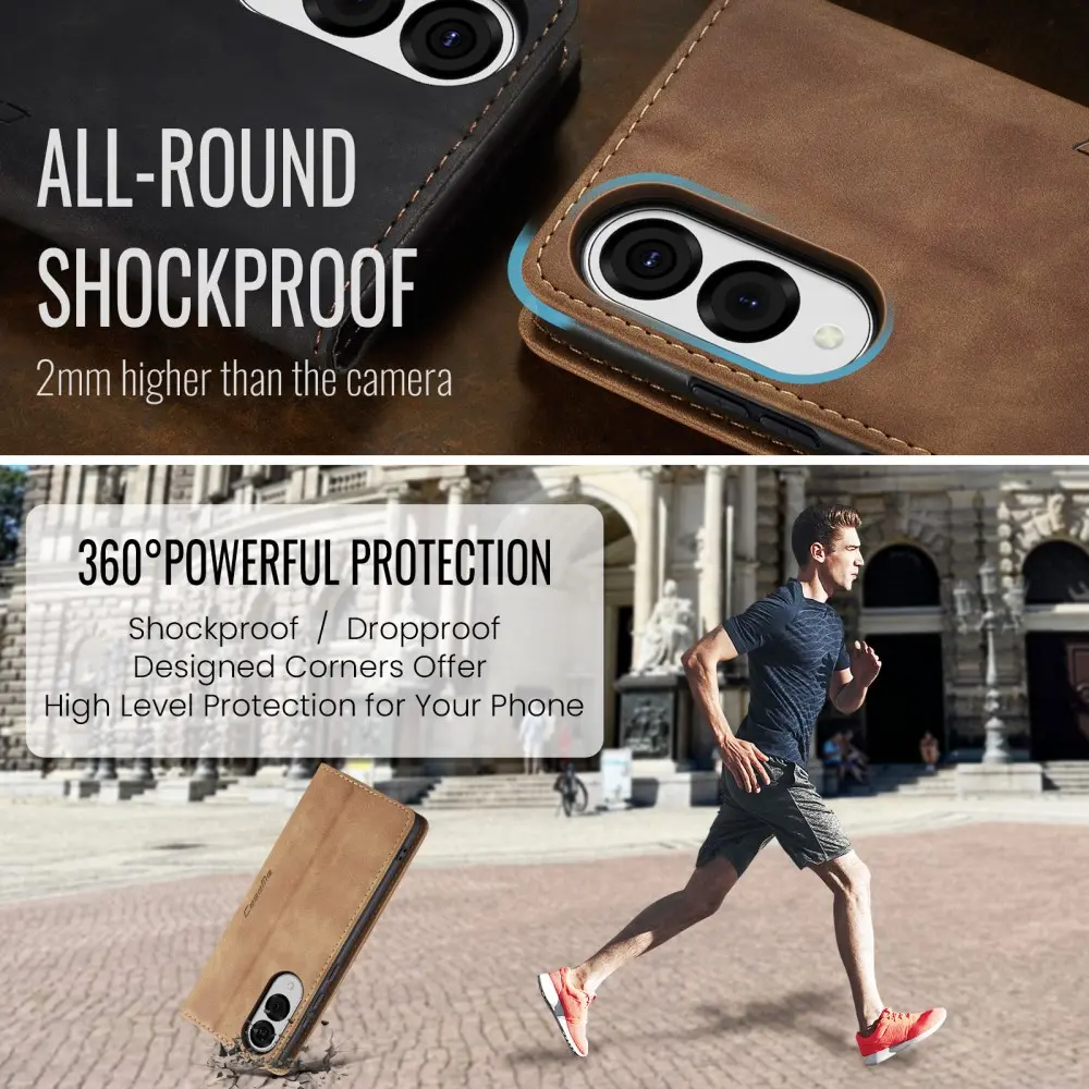 CaseMe 013 Samsung Galaxy S25 Edge Hoesje Book Case met Standaard Bruin afbeelding 8