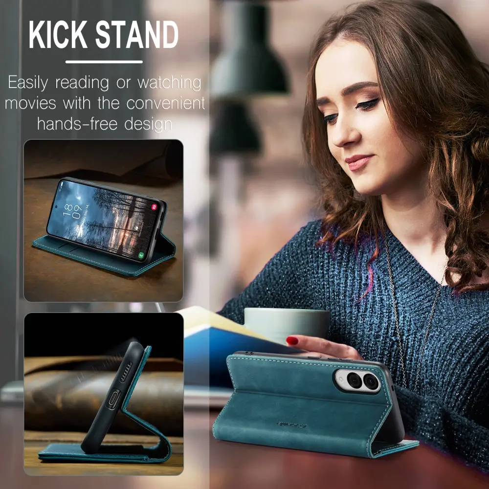 CaseMe 013 Samsung Galaxy S25 Edge Hoesje Book Case met Standaard Blauw afbeelding 6