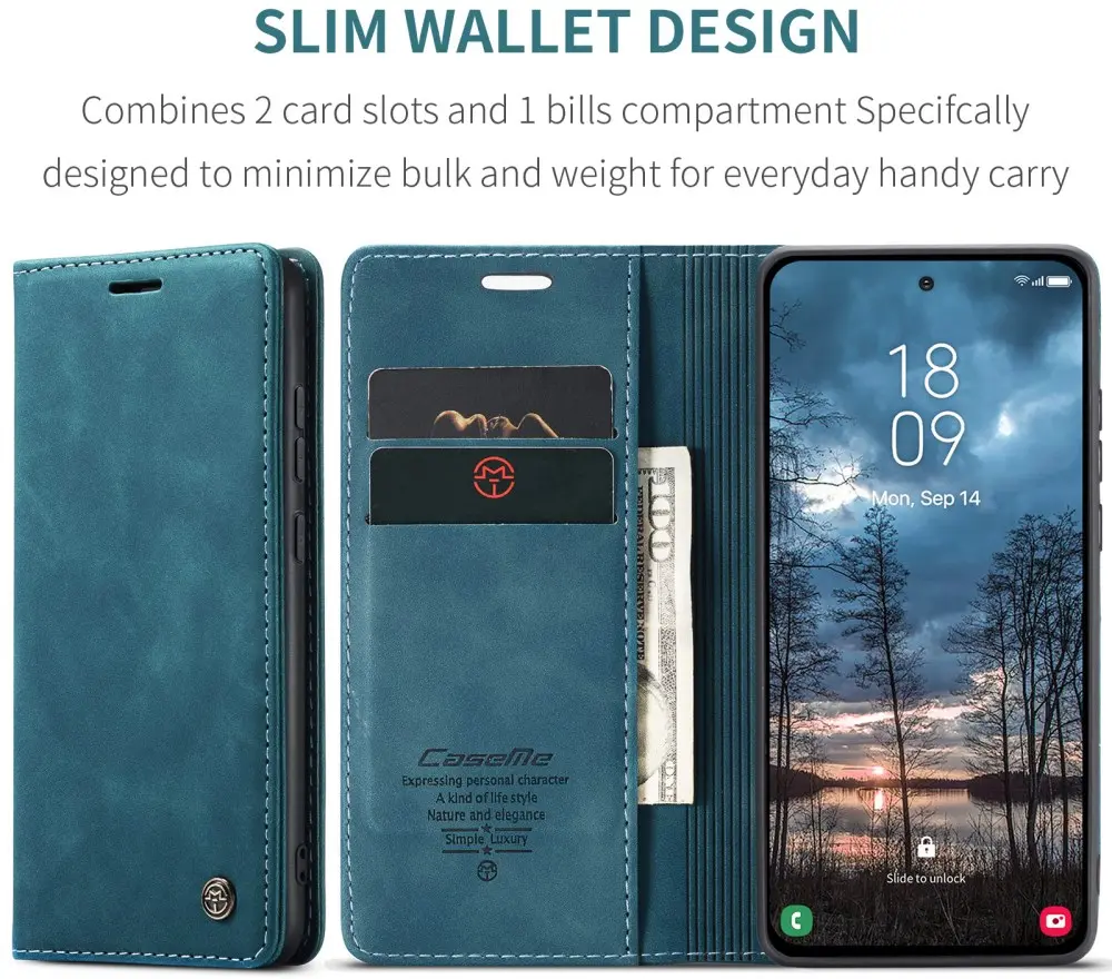 CaseMe 013 Samsung Galaxy S25 Edge Hoesje Book Case met Standaard Blauw afbeelding 9