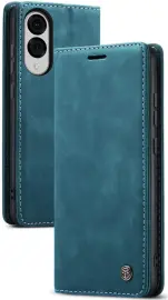 CaseMe 013 Samsung Galaxy S25 Edge Hoesje Book Case met Standaard Blauw