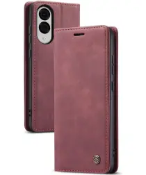 CaseMe 013 Samsung Galaxy S25 Edge Hoesje Book Case met Standaard Rood afbeelding