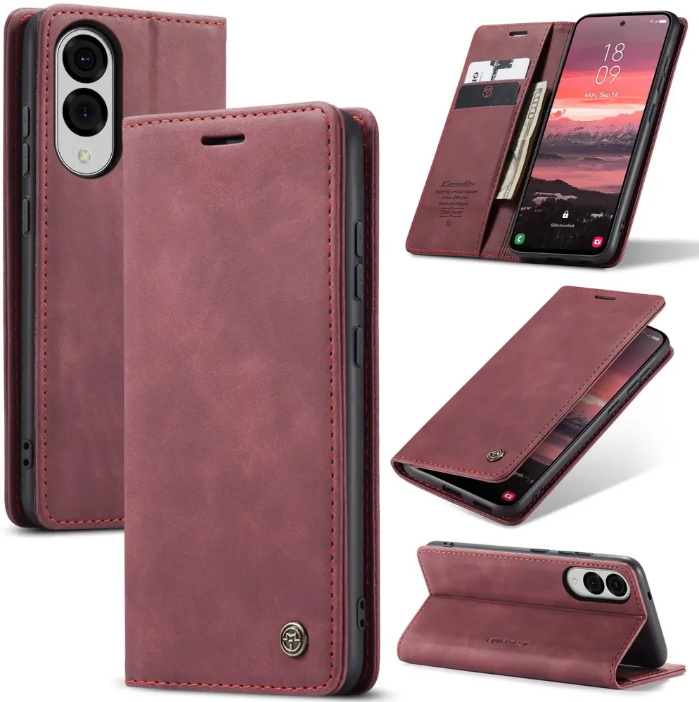 CaseMe 013 Samsung Galaxy S25 Edge Hoesje Book Case met Standaard Rood afbeelding 2