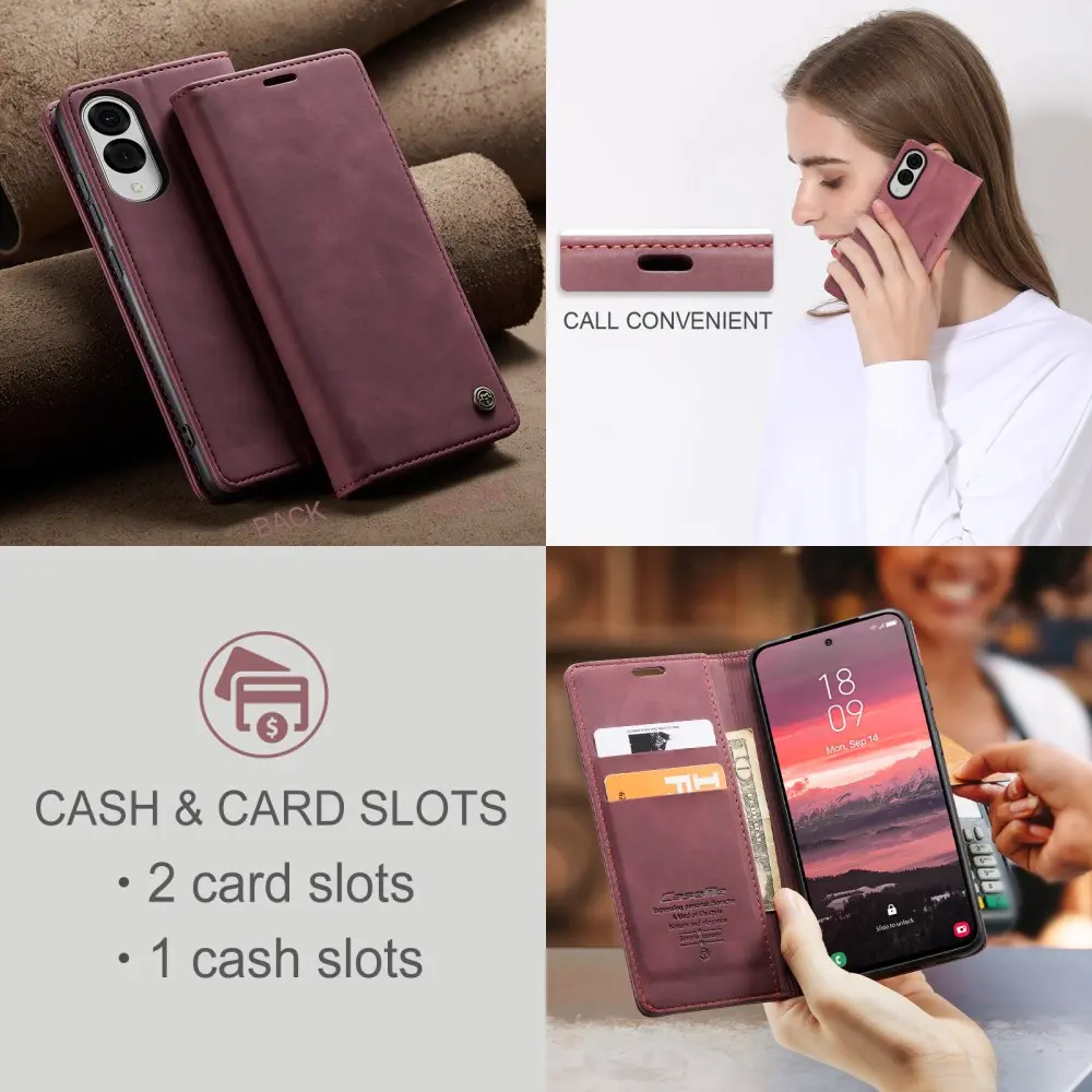 CaseMe 013 Samsung Galaxy S25 Edge Hoesje Book Case met Standaard Rood afbeelding 4