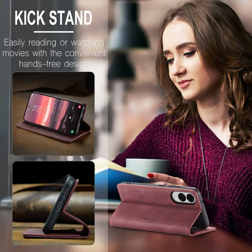 CaseMe 013 Samsung Galaxy S25 Edge Hoesje Book Case met Standaard Rood afbeelding 6