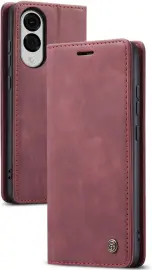 CaseMe 013 Samsung Galaxy S25 Edge Hoesje Book Case met Standaard Rood afbeelding