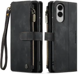 CaseMe C30 Samsung Galaxy S25 Edge Hoesje Pasjeshouder Book Case Zwart