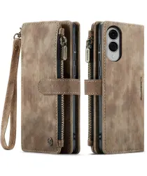 CaseMe C30 Samsung Galaxy S25 Edge Hoesje Pasjeshouder Book Case Bruin afbeelding