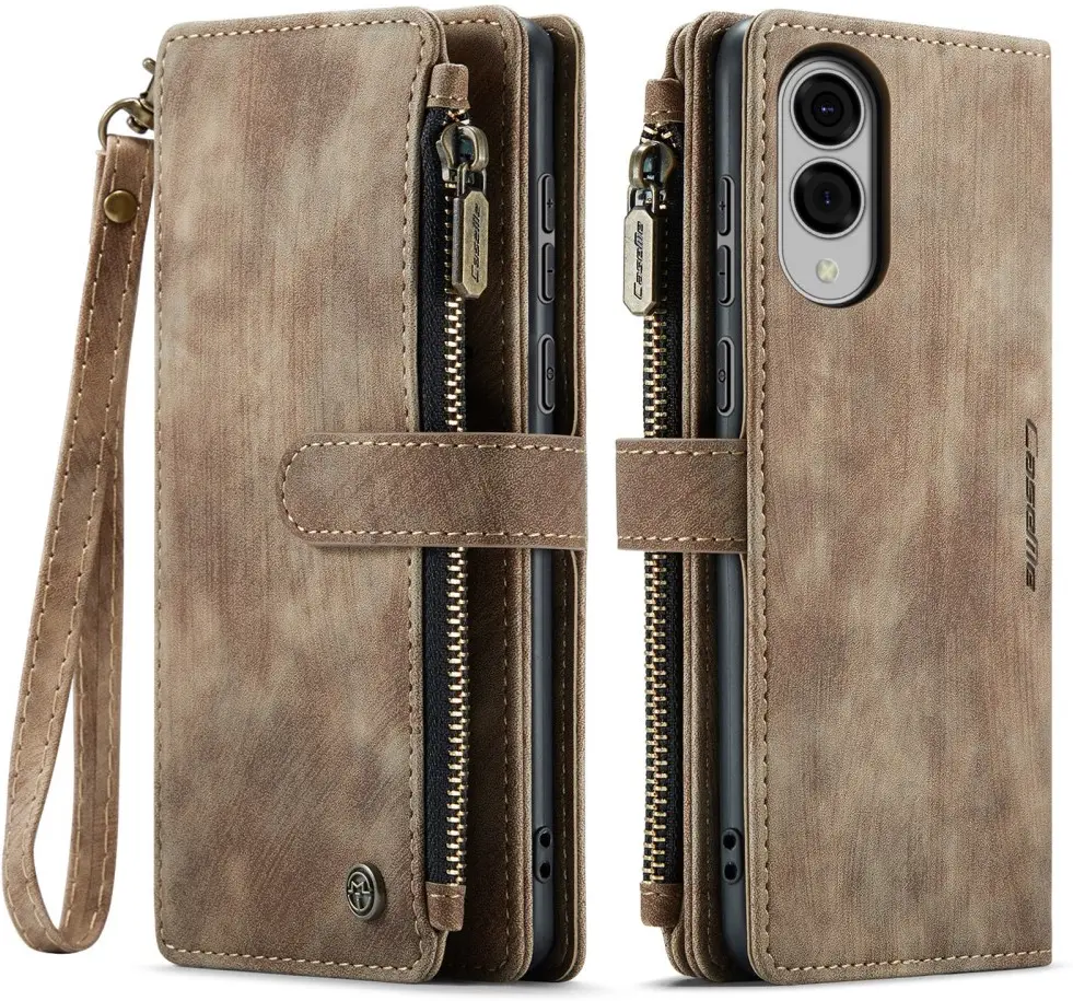 CaseMe C30 Samsung Galaxy S25 Edge Hoesje Pasjeshouder Book Case Bruin afbeelding 1