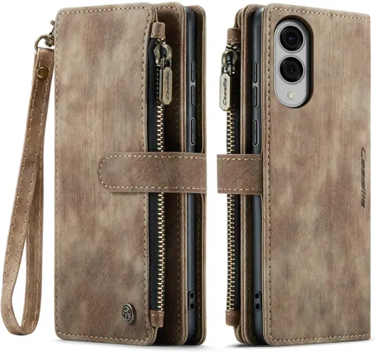 CaseMe C30 Samsung Galaxy S25 Edge Hoesje Pasjeshouder Book Case Bruin afbeelding 1