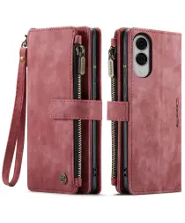 CaseMe C30 Samsung Galaxy S25 Edge Hoesje Pasjeshouder Book Case Rood afbeelding