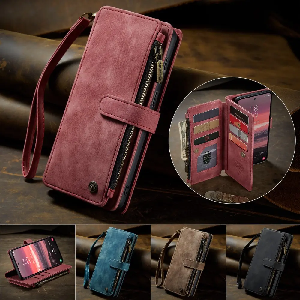 CaseMe C30 Samsung Galaxy S25 Edge Hoesje Pasjeshouder Book Case Rood afbeelding 10