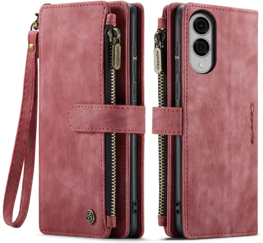CaseMe C30 Samsung Galaxy S25 Edge Hoesje Pasjeshouder Book Case Rood afbeelding 1