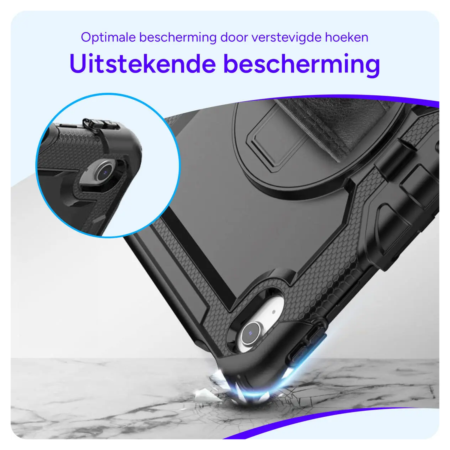 Apple iPad 11 (2025) / 10.9 (2022) Hoes met Screen Protector en Handriem Roze afbeelding 4