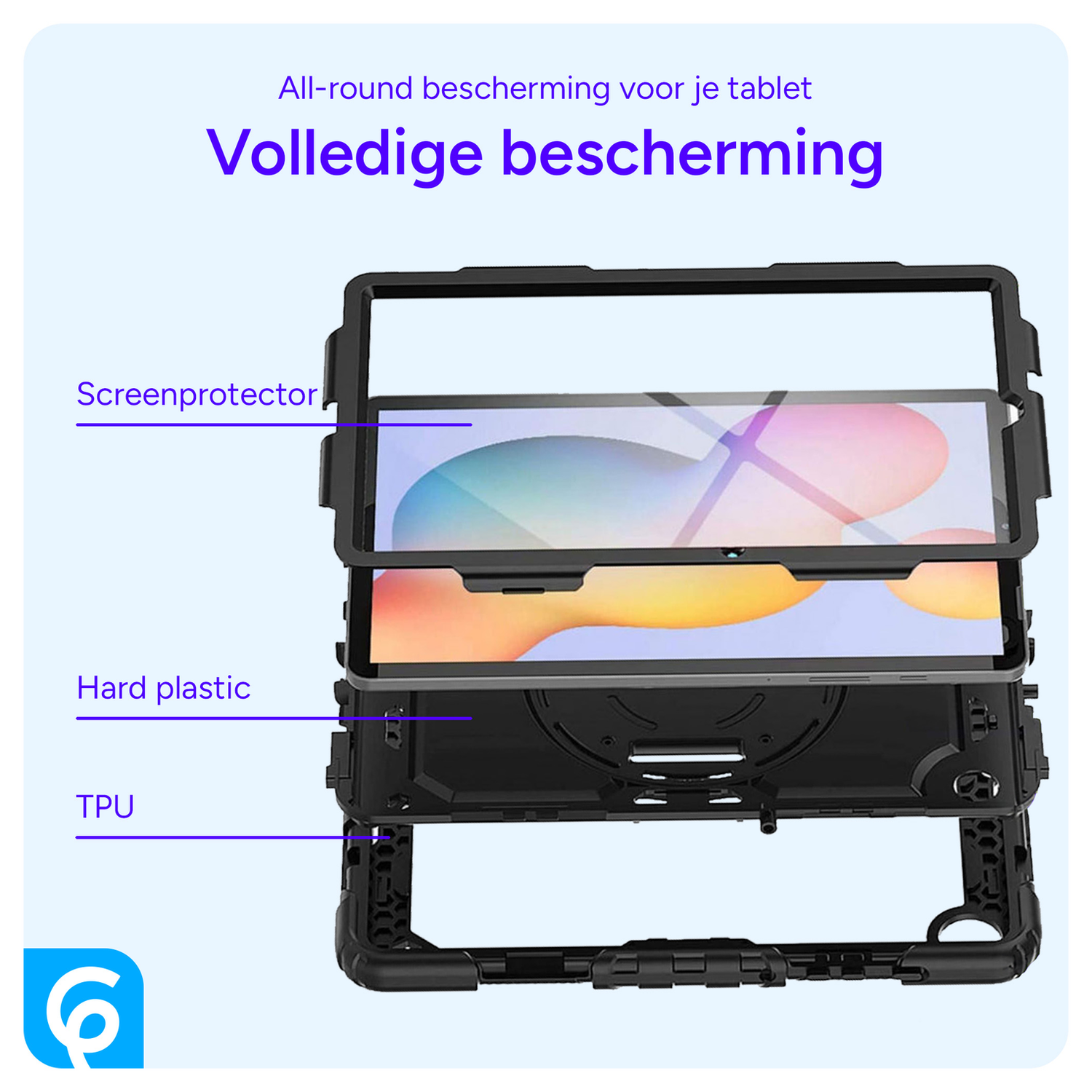 Apple iPad 11 (2025) / 10.9 (2022) Hoes met Screen Protector en Handriem Roze afbeelding 5