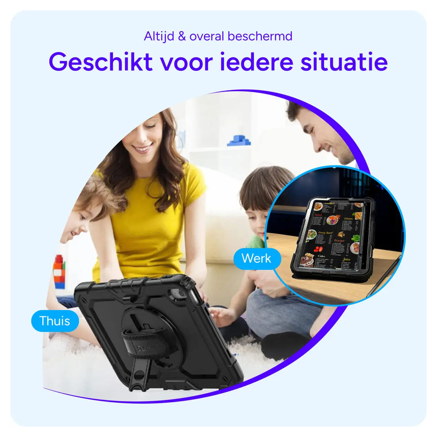 Apple iPad 11 (2025) / 10.9 (2022) Hoes met Screen Protector en Handriem Roze afbeelding 6