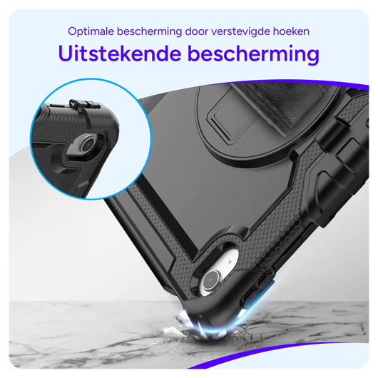 Apple iPad 11 (2025) / 10.9 (2022) Hoes met Screen Protector en Handriem Roze afbeelding 4