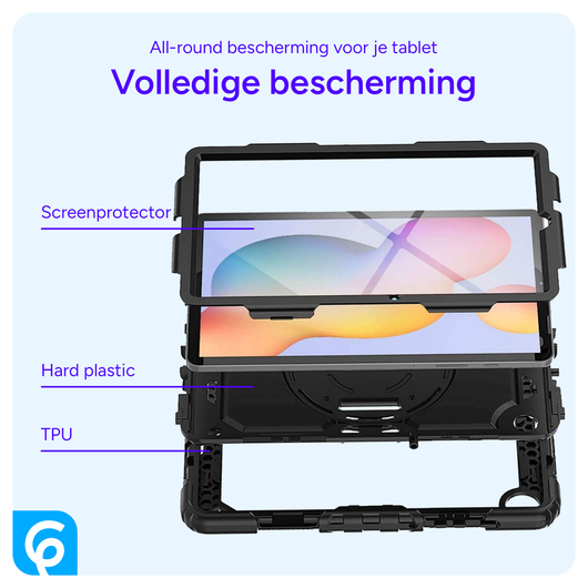 Apple iPad 11 (2025) / 10.9 (2022) Hoes met Screen Protector en Handriem Roze afbeelding 5