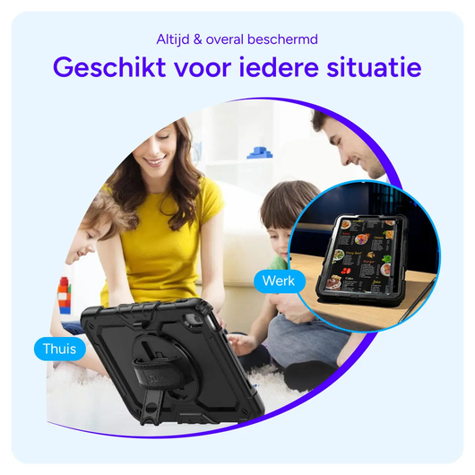 Apple iPad 11 (2025) / 10.9 (2022) Hoes met Screen Protector en Handriem Roze afbeelding 6
