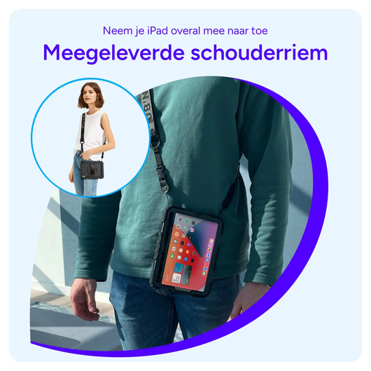 Apple iPad 11 (2025) / 10.9 (2022) Hoes met Screen Protector en Handriem Roze afbeelding 8