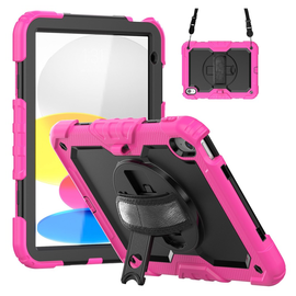 Apple iPad 11 (2025) / 10.9 (2022) Hoes met Screen Protector en Handriem Roze afbeelding