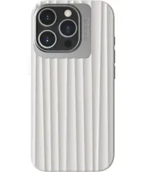 Nudient Bold Case Apple iPhone 16 Pro Hoesje Siliconen met MagSafe Wit afbeelding
