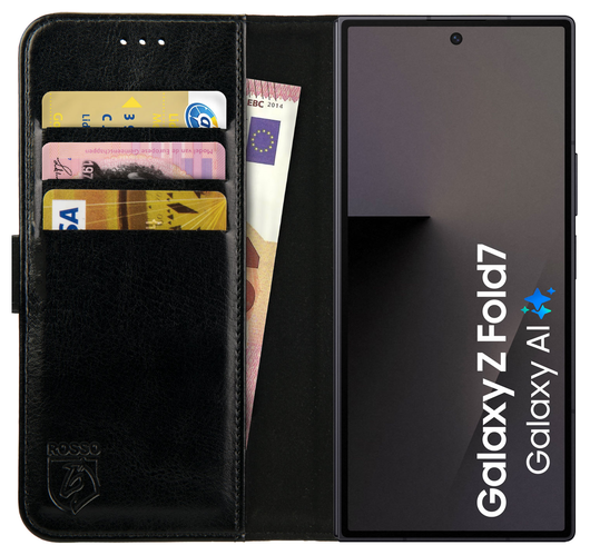 Rosso Element Samsung Galaxy Z Fold 7 Hoesje Book Case Wallet Zwart afbeelding 1