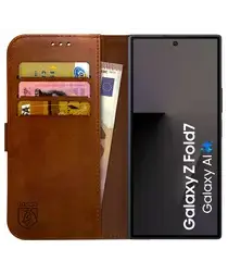 Rosso Element Samsung Galaxy Z Fold 7 Hoesje Book Case Wallet Bruin afbeelding