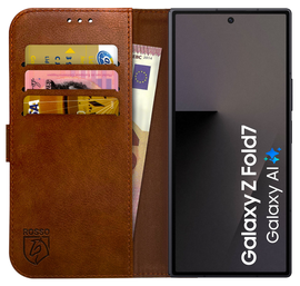 Rosso Element Samsung Galaxy Z Fold 7 Hoesje Book Case Wallet Bruin afbeelding