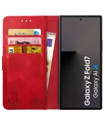 Rosso Element Samsung Galaxy Z Fold 7 Hoesje Book Case Wallet Rood afbeelding