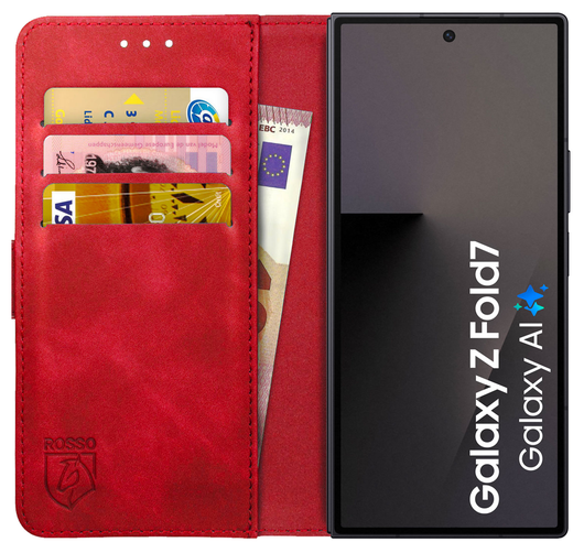Rosso Element Samsung Galaxy Z Fold 7 Hoesje Book Case Wallet Rood afbeelding 1