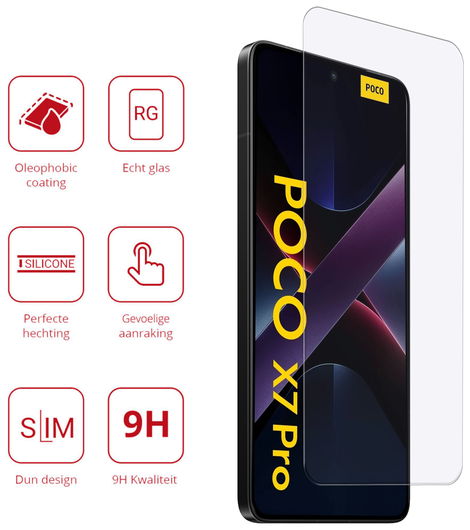 Rosso Xiaomi Poco X7 Pro 9H Tempered Glass Screen Protector afbeelding 2
