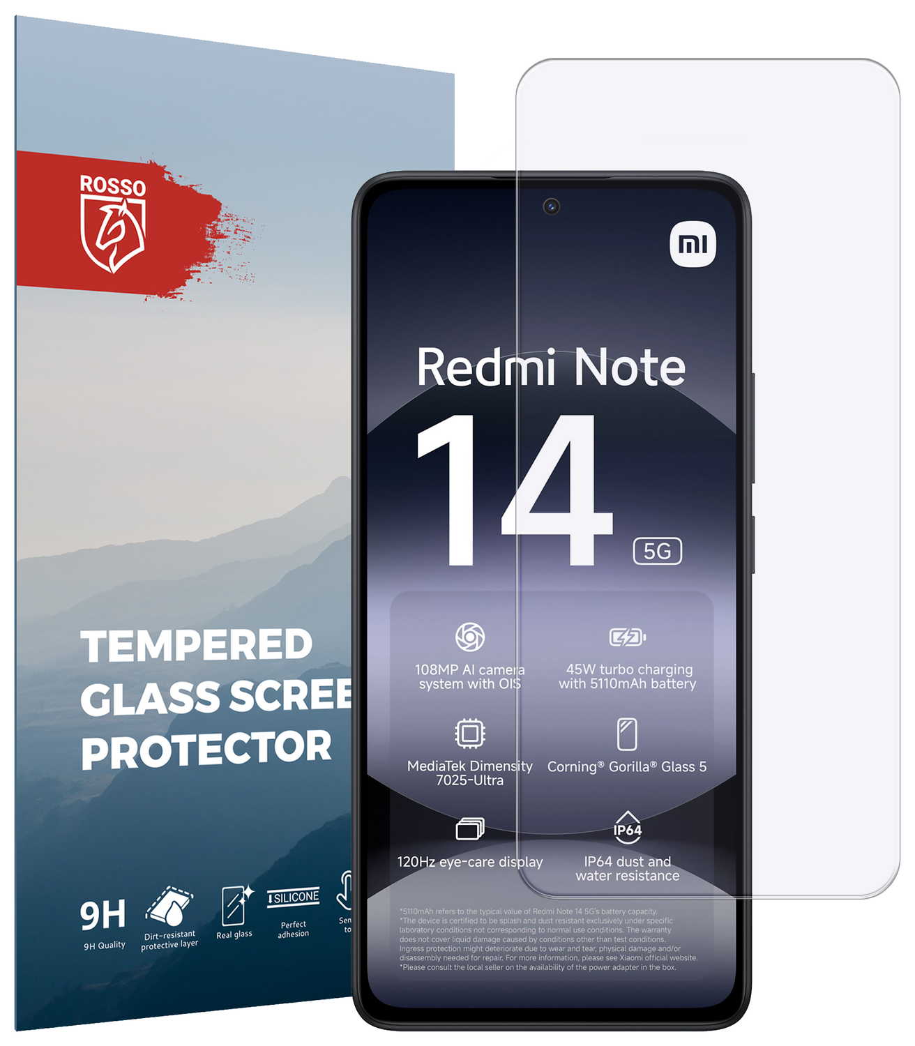 Rosso Xiaomi Redmi Note 14 5G 9H Tempered Glass Screen Protector afbeelding 1