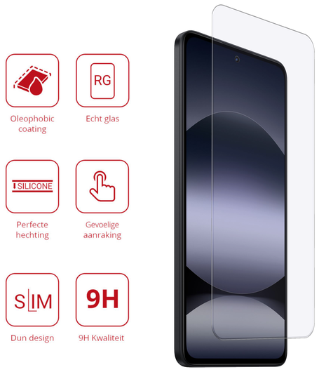 Rosso Xiaomi Redmi Note 14 5G 9H Tempered Glass Screen Protector afbeelding 2