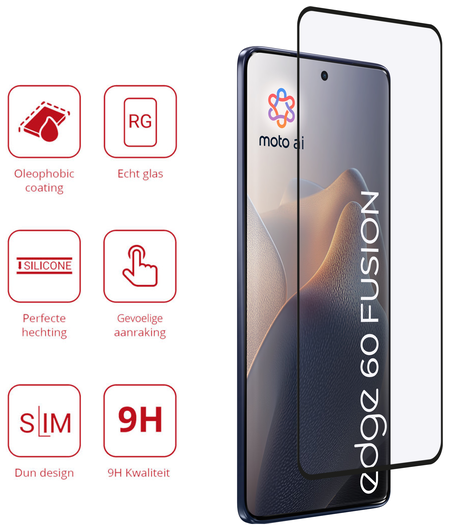 Rosso Motorola Edge 60 Fusion 9H Tempered Glass Screen Protector afbeelding 2