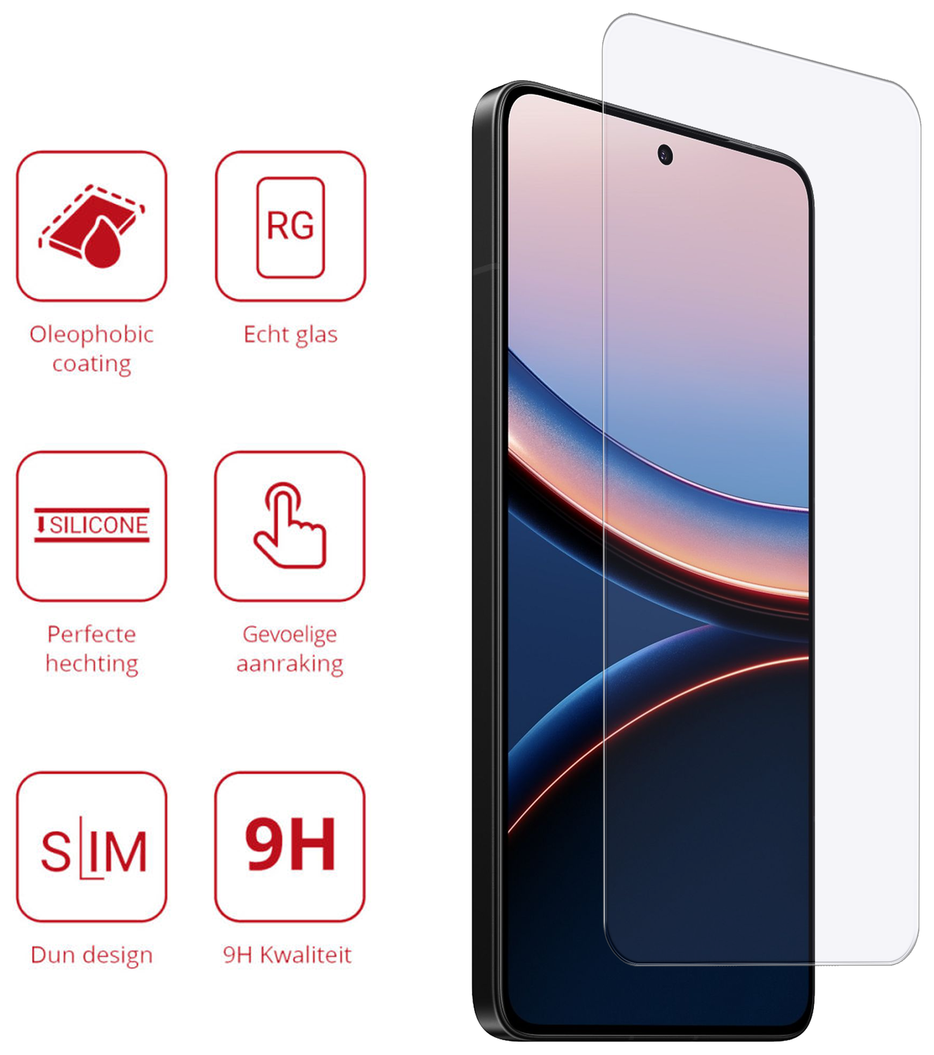 Rosso Xiaomi Poco F7 Ultra 9H Tempered Glass Screen Protector afbeelding 2
