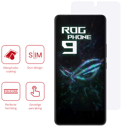 Rosso Asus ROG Phone 9 / 9 Pro Screen Protector Case Friendly Folie Duo Pack afbeelding 2