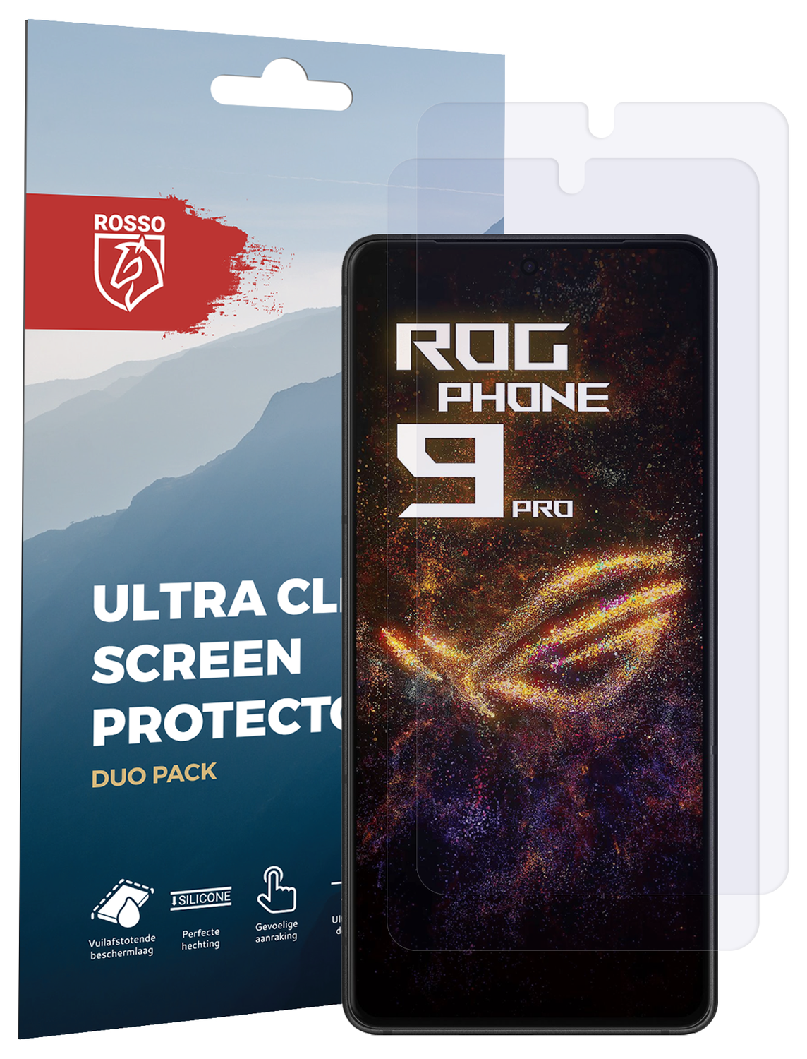 Rosso ASUS ROG Phone 9 Pro Screen Protector Case Friendly Folie Duo Pack afbeelding 8