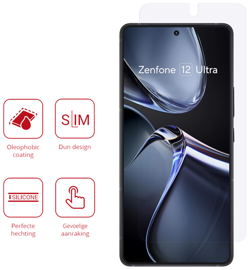Rosso Asus Zenfone 12 Ultra Screen Protector Case Friendly Folie Duo Pack afbeelding 2