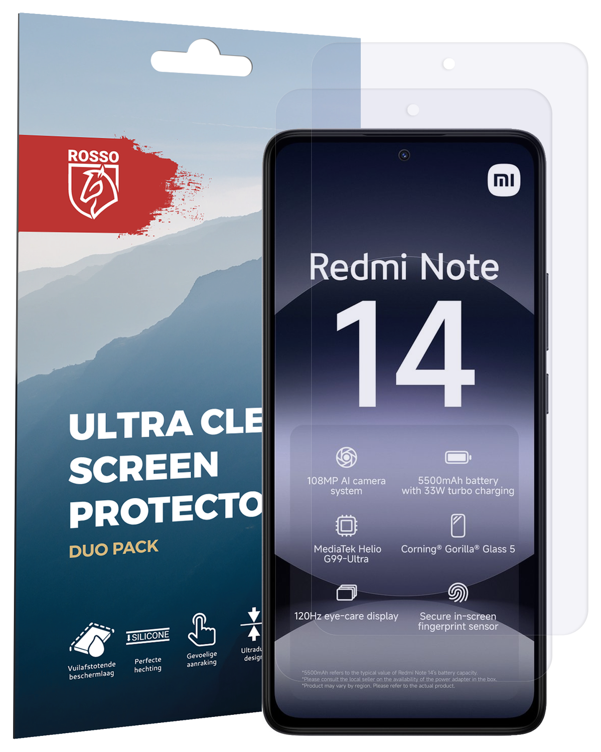 Rosso Xiaomi Redmi Note 14 5G Screen Protector Case Friendly Folie Duo Pack afbeelding 7