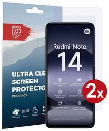 Rosso Xiaomi Redmi Note 14 5G Screen Protector Case Friendly Folie Duo Pack