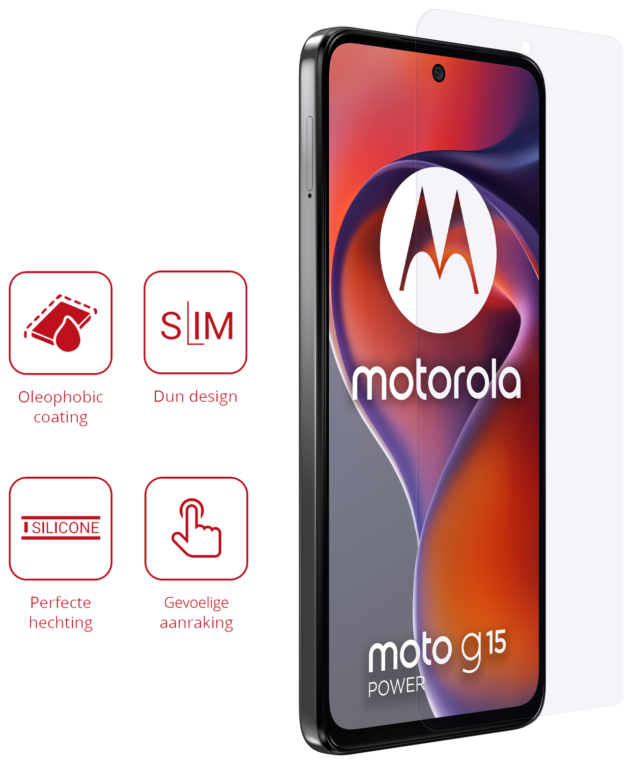 Rosso Motorola Moto G15 / G15 Power Screen Protector Folie Duo Pack afbeelding 2