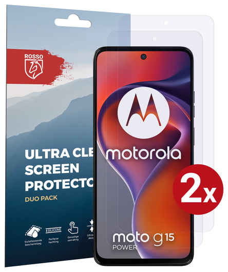 Rosso Motorola Moto G15 / G15 Power Screen Protector Folie Duo Pack afbeelding 1