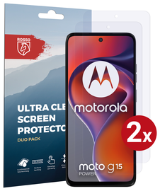 Rosso Motorola Moto G15 / G15 Power Screen Protector Folie Duo Pack