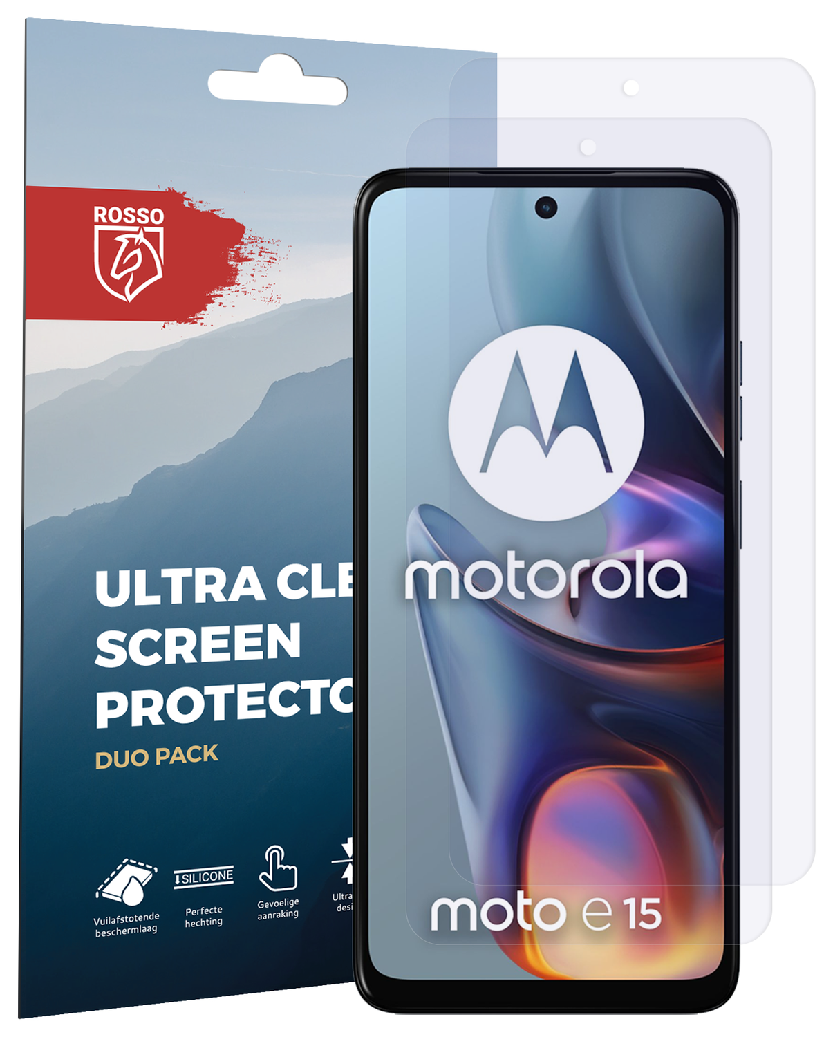 Rosso Motorola Moto E15 Screen Protector Case Friendly Folie Duo Pack afbeelding 7